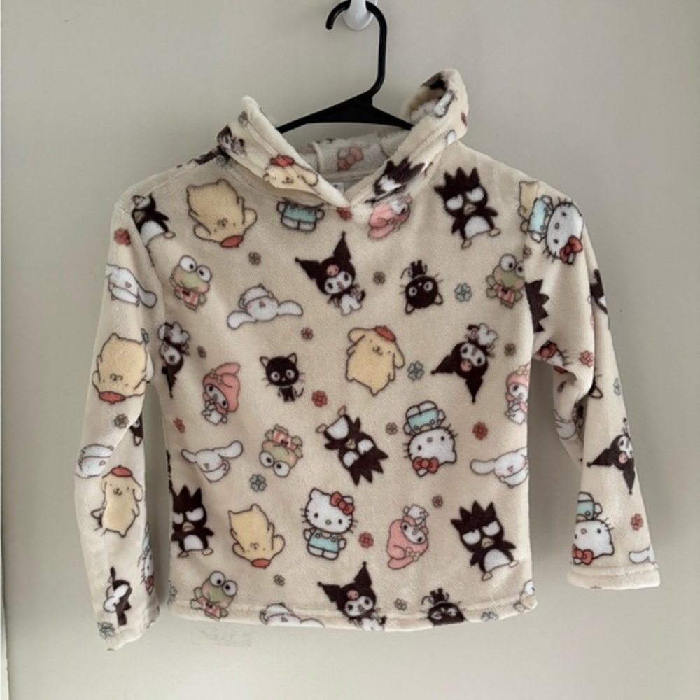 Hello kitty Character Fleece Hoodie - Cream